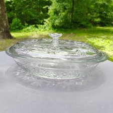 Anchor Hocking Old Cafe Clear Glass Covered Candy Dish — listing 2