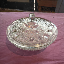Vintage Clear Pressed Glass Two-Handled Serving Bowl with Ruffled Rim — listing 5