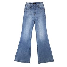 Flying Tomato Blue Denim Strapless Romper with Foldover Neckline and Pockets