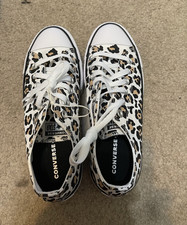 Women's Leopard Print Calf-Hair Low-Top Fashion Sneakers with Distressed Detailing, Size 8 — listing 3