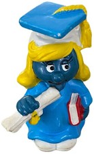 Vintage Graduate Smurf PVC Figurine with Cap, Gown, Book and Diploma — listing 4