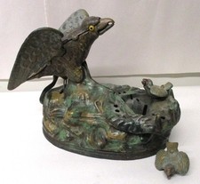 Antique Cast Iron 'Eagle and Eaglets' Mechanical Bank — listing 3