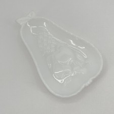 Vintage Milk Glass Pear-Shaped Dish with Embossed Grape Cluster — listing 6
