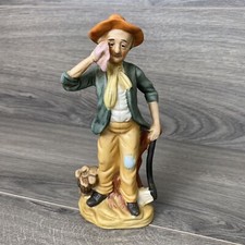 Flambro Vintage Old Man and Old Woman Bisque Porcelain Figurines, Pair, 5" — listing 4