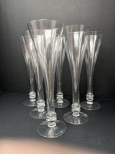 Pair of Tall Trumpet-Shape Crystal Champagne Flutes 9" — listing 4
