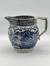 Blue & White Transferware Wash Pitcher and Basin Set with Chintz Floral Pattern — listing 4