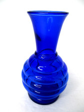 Cobalt Blue Glass Figural Beehive Covered Candy Dish / Honey Jar with Bee Finial — listing 5