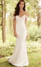 Strapless Ruched Bodice Wedding Dress with Lace Appliqué — listing 3