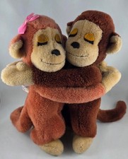 Vintage Plush Cream & Pink Monkey Stuffed Animal with Satin Rosette — listing 6