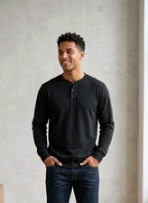 Urban Pipeline Men's Henley Hooded Pullover, Navy/Gray Colorblock, Size L — listing 5