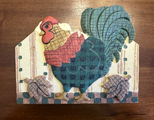 Cast Metal Rooster 'Welcome' Napkin Holder with Country Farmhouse Decor