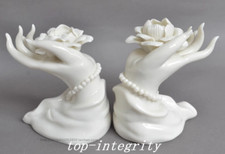 Chinese Dehua Porcelain Cherry Blossom Bonsai Tree Figurine in Rectangular Planter — listing 3