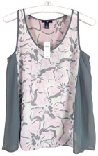 Gap Sleeveless Floral V-Neck Tank Top, Navy, Size M — listing 2