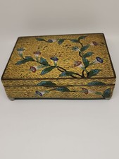 Chinese Export Silver-Gilt and Enamel Miniature Hinged Trinket/Pill Box with Floral Cloisonné Decoration — listing 4