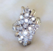 Adjustable Gold-Tone Cluster Statement Ring with Beaded Domed Top — listing 3