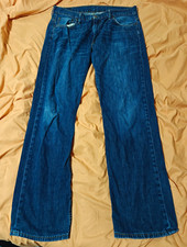 Men's Blue Denim Jeans, Medium Wash, Relaxed/Straight Fit