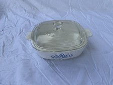 Vintage CorningWare Cornflower Blue 1.5 Qt Casserole Dish with Pyrex Glass Lid — listing 2