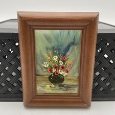 Vintage Hand-Painted Multi-Pane Window Sash Autumn Farm Scene Folk Art Painting — listing 6