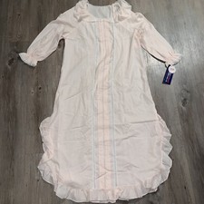 Vintage Brownstone Studio Blush Pink Nylon Long Nightgown with Lace & Embroidered Yoke — listing 5