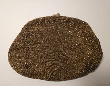 Walborg Handmade Gold and Black Beaded Evening Clutch with Chain Strap — listing 6