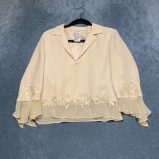Plaza South Woman Vintage Sage Green Button-Front Short Sleeve Jacket/Blazer — listing 3
