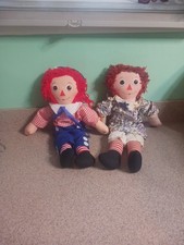 Vintage Raggedy Ann Style Cloth Rag Doll with Red Yarn Hair, Approx 20" — listing 4