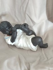 Vintage Ceramic Black Americana Figurine, Seated Figure on Base — listing 4