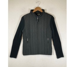 Effeci Woman Cream Quilted Zip-Up Jacket with Faux Fur Collar and Knit Sleeves, Size 2X — listing 5