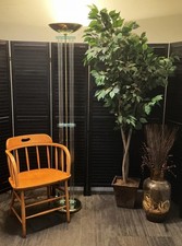 Postmodern Architectural Torchiere Floor Lamp with Sphere & Pedestal Base — listing 4