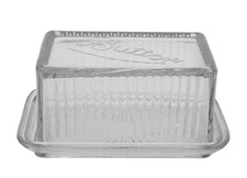 Pressed Glass Domed Butter Dish with Scalloped Underplate — listing 4
