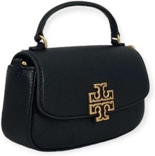 Tory Burch Britten Pebbled Leather Chain Crossbody Bag in Black — listing 2