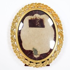 Antique Victorian Oval Gilt Gesso Frame with 'Household Devotion' Engraving, Sammons Clark & Co. Chicago, circa 1870s-1880s — listing 6