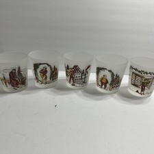 Hazel Atlas Charles Dickens Frosted Glass Tumbler & Rocks Glass Set — listing 5