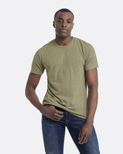 Short-Sleeve Crewneck T-Shirt, Olive/Taupe — listing 3