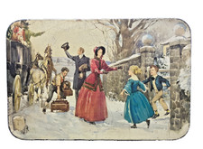 Antique Huntley & Palmers 'Sweet Assorted Biscuits' Lithographed Tin Box with Royal Warrant