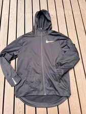 Nike Basketball Therma Winterized Full-Zip Hoodie, Black/Heather Gray Colorblock with Woven Overlay — listing 3