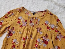 Nautica Jeans Pink Smocked Ruffle Short-Sleeve Blouse, Size L, NWT — listing 5