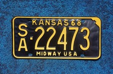Vintage 1994 Kansas Wheat Design License Plates - Pair (CUV 474 & EFC 001)