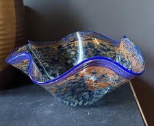 Hand-Blown Art Glass Footed Vase with Multicolor Confetti Speckle Design — listing 3