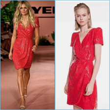 Cue Red Ruched Sleeveless Cocktail Dress, Size 16, New With Tags — listing 3