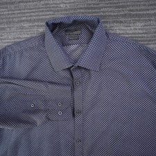 Black Label by Ruffini Men's Slim Fit Dress Shirt, Burgundy Micro-Pattern, Size XL 17-17.5 34/35 — listing 5