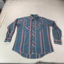 Wrangler Western Shirt Men's Brown Plaid Flannel Pearl Snap Long Sleeve XL — listing 2