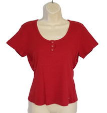 Guess Women's Black Ribbed Henley Top with Snap Button Placket and Tonal Logo — listing 5