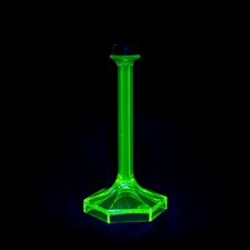 Vintage Green Uranium Glass Candlestick Holder, Depression Era, 3" Tall — listing 5
