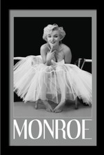 Marilyn Monroe Ballerina Sitting Black & White Canvas Print Wall Art — listing 6
