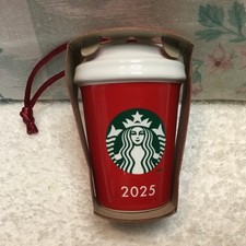 Starbucks 2025 Holiday Red Cup Ceramic Mini Ornament — listing 3