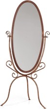 Oval Cheval Floor Mirror with Tilting Frame on Turned-Spindle Stand — listing 5