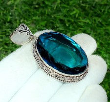 Sterling Silver Blue Topaz & Sapphire Cluster Ring — listing 2
