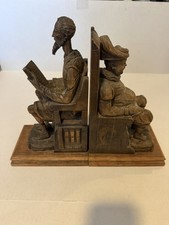 Vintage Don Quixote and Sancho Panza Figurine Pair, Spanish Carved-Look Resin/Composition Sculptures