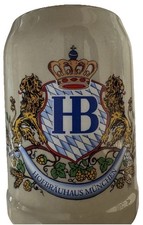 Hofbräuhaus München (HB) Salt-Glaze Stoneware 1 Liter Beer Stein / Masskrug — listing 5